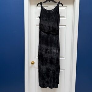 Tahari Black Tie-Dye Maxi Dress